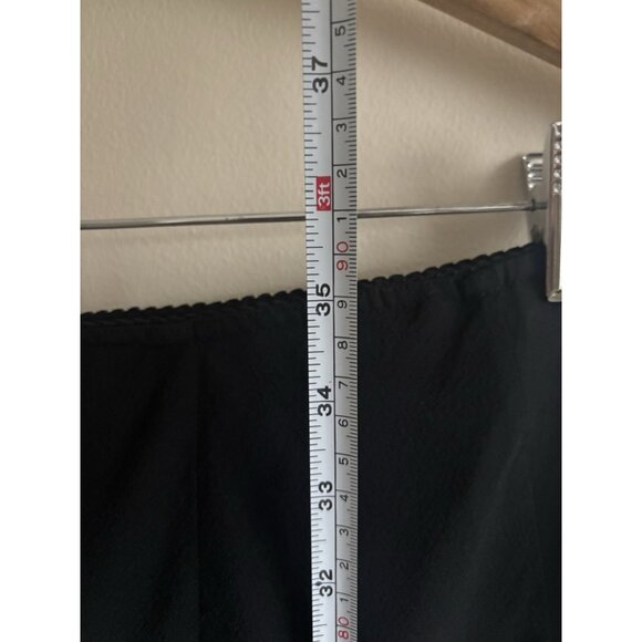 Y2k Express Black Chiffon Silk Full Skirt Lined Lettuce Hem Slit Medium - Picture 10 of 10